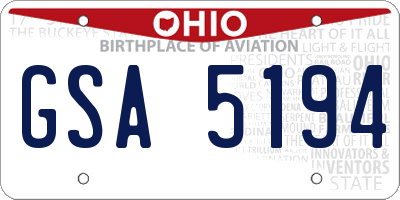 OH license plate GSA5194