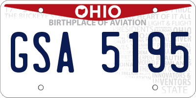 OH license plate GSA5195