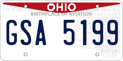 OH license plate GSA5199