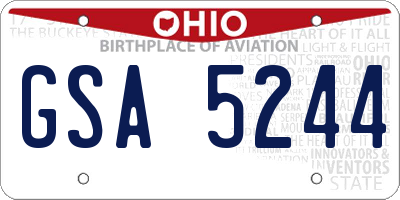 OH license plate GSA5244