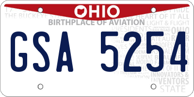OH license plate GSA5254