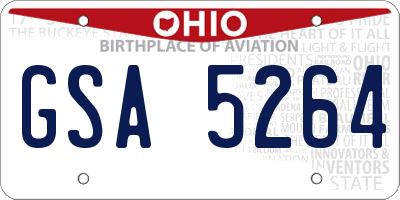 OH license plate GSA5264