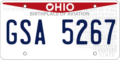 OH license plate GSA5267