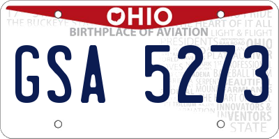 OH license plate GSA5273