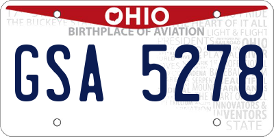 OH license plate GSA5278