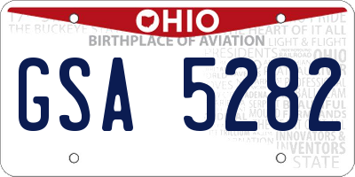 OH license plate GSA5282