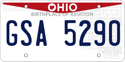 OH license plate GSA5290