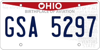OH license plate GSA5297