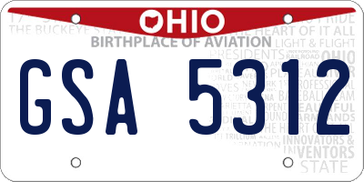 OH license plate GSA5312