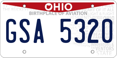 OH license plate GSA5320