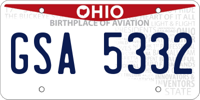 OH license plate GSA5332