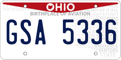 OH license plate GSA5336