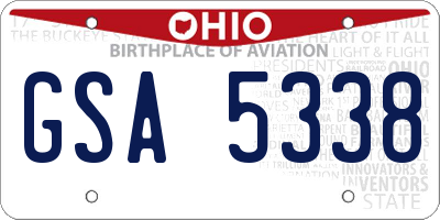 OH license plate GSA5338