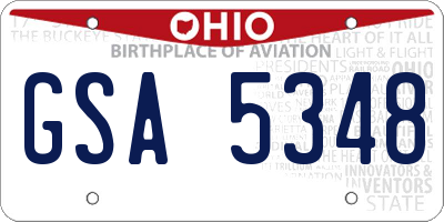 OH license plate GSA5348