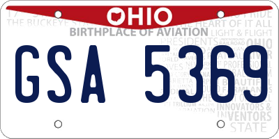 OH license plate GSA5369