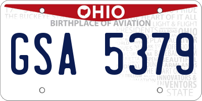 OH license plate GSA5379