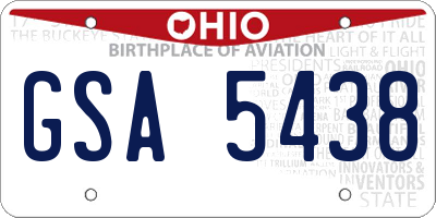 OH license plate GSA5438