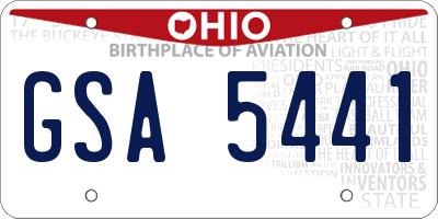 OH license plate GSA5441
