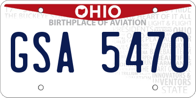 OH license plate GSA5470