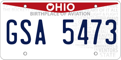 OH license plate GSA5473