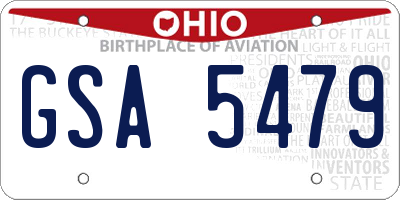 OH license plate GSA5479