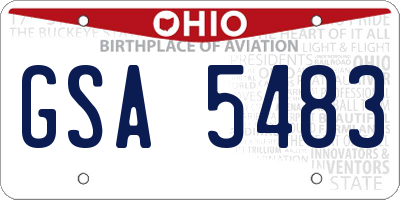 OH license plate GSA5483