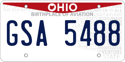 OH license plate GSA5488