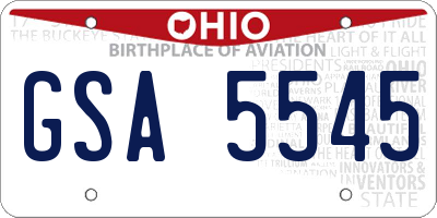 OH license plate GSA5545