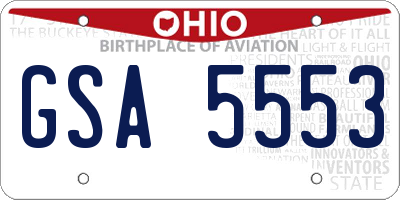 OH license plate GSA5553