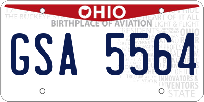 OH license plate GSA5564
