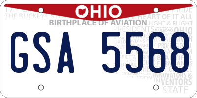 OH license plate GSA5568