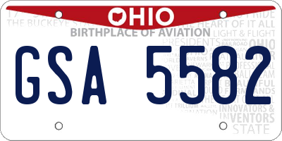 OH license plate GSA5582