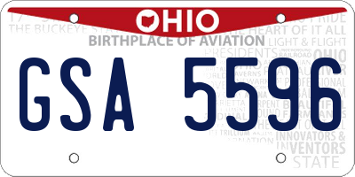 OH license plate GSA5596