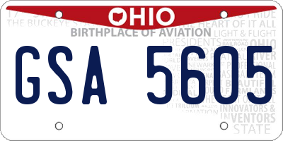 OH license plate GSA5605