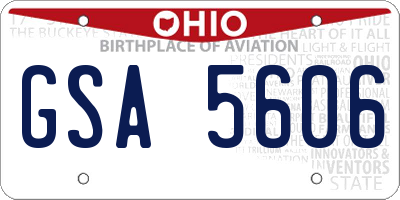 OH license plate GSA5606