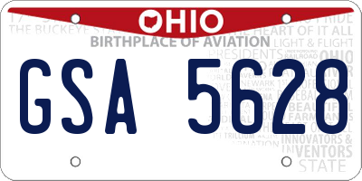 OH license plate GSA5628