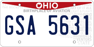 OH license plate GSA5631