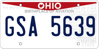 OH license plate GSA5639