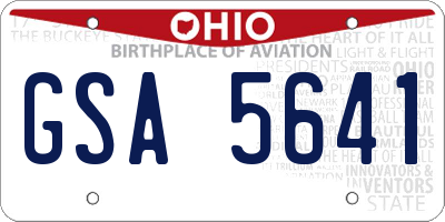 OH license plate GSA5641
