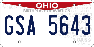 OH license plate GSA5643