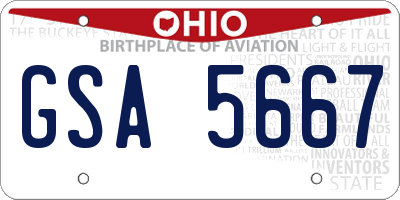 OH license plate GSA5667