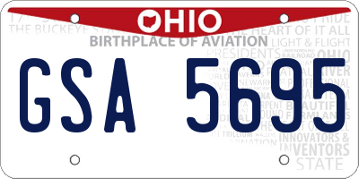 OH license plate GSA5695