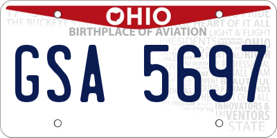 OH license plate GSA5697