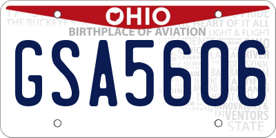 OH license plate GSA56O6