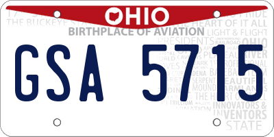 OH license plate GSA5715