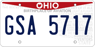 OH license plate GSA5717