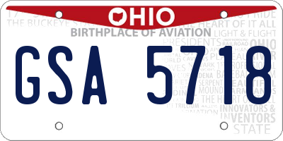 OH license plate GSA5718