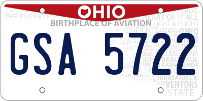 OH license plate GSA5722