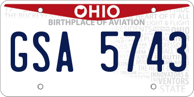 OH license plate GSA5743