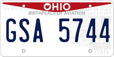 OH license plate GSA5744